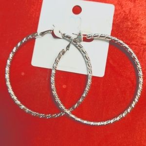 Large Silver Hoop Earrings 💃